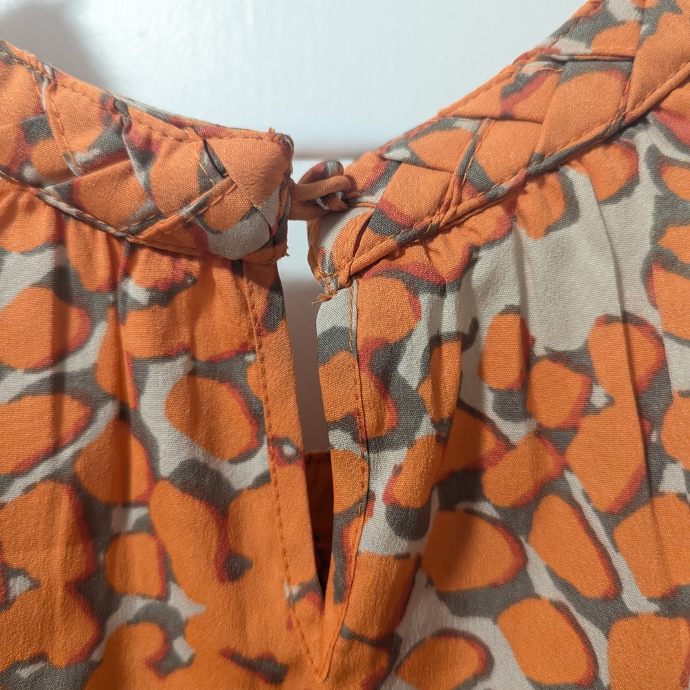 Orange Sleeveless Ruffle Top - Picture 3 of 4